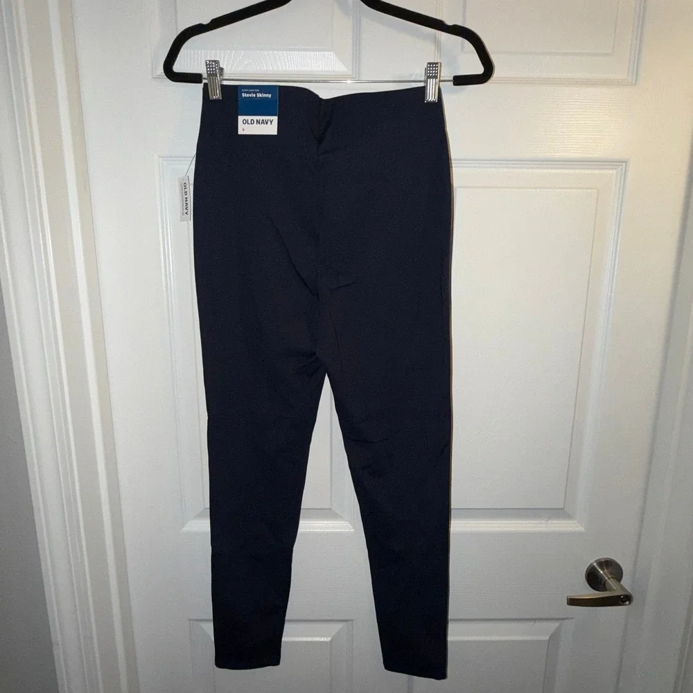 Old Navy Stevie Skinny Pants Navy Blue Small Extra High-Rise Work Office Casual